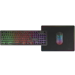 Mars Gaming MCPWX Combo Gaming Inalámbrico DualPro Link 3en1 - Teclado FRGB, Ratón Ultraligero 3200 DPI y Alfombrilla