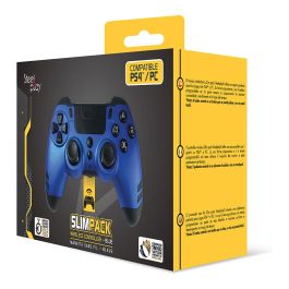 Steelplay JVAMUL00153 Slim Pack Mando Inalámbrico para PC, PlayStation 4 y PS3, Gamepad con Joystick Analógico, Botón Turbo, Color Azul Zafiro