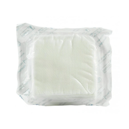 Gasa Estéril Algodón Hidrófilo Libre de Gérmenes, No Desprende Filamentos, Absorción Óptima Caja 100 Unidades