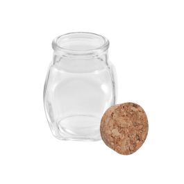 La Mediterranea Tarrito de Vidrio con Tapon de Corcho 110 ml - 5.6 x 8.2 x 5.6 cm (36 Unidades)