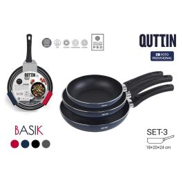 Set de 3 Sartenes de Aluminio para Inducción Basik Quttin - Inde (4 Cajas) Precio: 100.49999971. SKU: B1CTB9CTJB