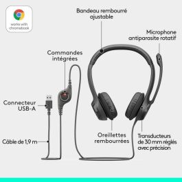 Logitech H390 Auriculares USB para Ordenador con Micrófono con Cancelación de Ruido