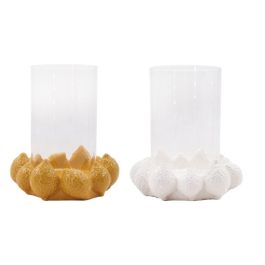 Portavela Moderno DKD Home Decor Amarillo Blanco 16 x 18.5 x 16 cm (4 Unidades) Precio: 42.69000032. SKU: B1FFXEACGB