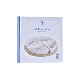 Aperitivo Mediterraneo DKD Home Decor Azul Natural 21.5 x 1 x 21.5 cm Set de 5