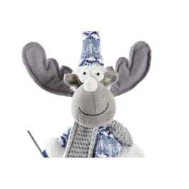 DKD Home Decor Figura de Navidad Moderna Reno de Poliéster Azul 16x38x17 cm DKD Home Decor Figura de Navidad Moderna Reno de Poliéster Azul 16x38x17 cm