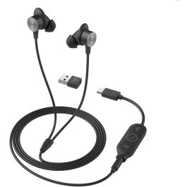 Logitech Zone Wired Earbuds UC Graphite Auriculares con Cable para Oficina/Centro de Llamadas, Conector 3,5mm y USB C, Cancelación de Ruido Pasiva Precio: 122.49999949. SKU: B1282SR2CJ