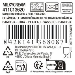 La Mediterranea - Bandeja de Servir Ovalada 25 cm x 14 cm x 3.3 cm, Color Milkycream, Material Melamina (12 Unidades)