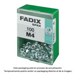 Fadix Tuerca de Cinc M4, Caja de 100 Unidades