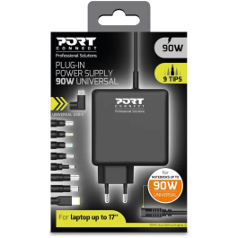 Port Designs Fuente de alimentación para PC Universal 90W con Conectores y USB-C POR1730854918598