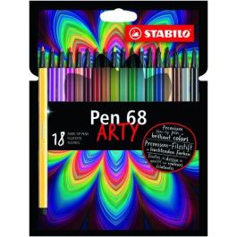 Rotulador Fibra Stabilo Pen 68 Arty Line Brush Punta Pincel Caja Carton De 18 (Set de 6) Precio: 160.99000027. SKU: S7806964