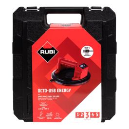 Rubi Octo-usb energy Ventosa a batería para baldosas cerámicas, carga USB-C, 140 kg, con estuche de transporte