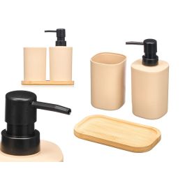 Berilo Set Dosificador Vaso Base Bambú Beige Plástico PP 7.3x7.3x17.5 cm + Vaso 7.3x7.3x11 cm + Bandeja 16.3x8.9x1.5 cm (Set de 12) Precio: 48.9687. SKU: B126C9VQ52