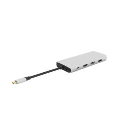 eSTUFF Hub Móvil USB-C Triple Pantalla 12 en 1 para PC y Tabletas con Puertos HDMI, VGA, PD 100W, Ethernet y USB 3.2