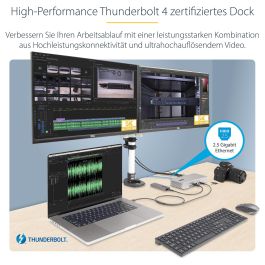 Funda para Teclado Startech 132UE-TB4USB4DOCK