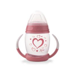 KioKids Taza de Aprendizaje Step 1 Antiderrame Silicona +6 Meses con Asas y Tetina Suave Corazones Rosa Colección Soft Nordic KioKids Taza de Aprendizaje Step 1 Antiderrame Silicona +6 Meses con Asas y Tetina Suave Corazones Rosa Colección Soft Nordic