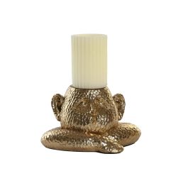 DKD Home Decor Portavelas Resina Dorado 15 x 12 x 21 cm Moderno