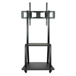 Tooq Soporte TV suelo con ruedas para pantallas de 37" a 100", hasta 150 kg, ajuste de altura, negro
