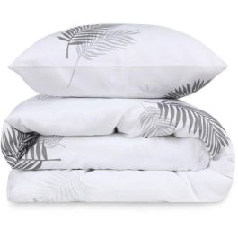 Juego de Cama con Funda Nórdica 220x240 cm y 2 Fundas de Almohada 60x60 cm Gris - 65% Algodón, 35% Poliéster - ASI8682870114951