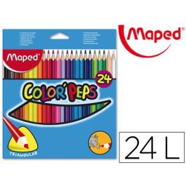 Lapices De Colores Maped Triangulares Caja De 24 Unidades Colores Surtidos