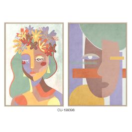 DKD Home Decor Cuadro Multicolor Mujer 4 x 93 x 63 cm (2 Unidades) Precio: 52.38816. SKU: S3028647