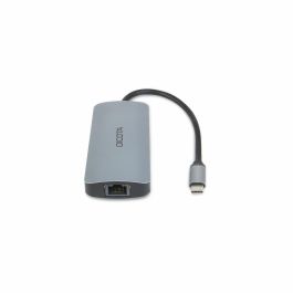 DICOTA D32062 USB-C Multi Hub 8 en 1 con HDMI, RJ-45, 4xUSB, Lector SD/MicroSD, 4K y PD 100W Plata