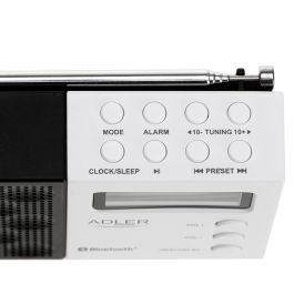 Adler Radio digital AD 1908 PLL FM Bluetooth 5.0, sintonización avanzada, 12,5 x 3 x 7 cm