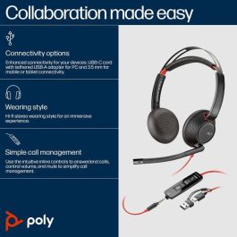 Poly Poly Blackwire C5220 USB-C Headset +Inline Cable (Bulk) Poly Poly Blackwire C5220 USB-C Headset +Inline Cable (Bulk)