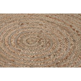 Alfombra DKD Home Decor 200 x 200 x 1 cm Scandi Natural Poliéster Algodón Verde Marrón claro Jute