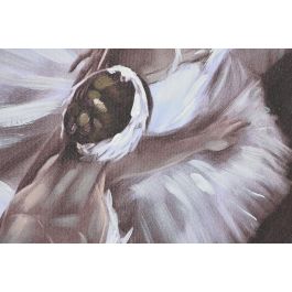 DKD Home Decor Cuadro Tradicional Lienzo MDF Blanco Negro 3 x 80 x 60 cm Bailarinas Hecho a Mano (4 Unidades)