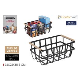 Cesta de organización Negro-Wood 36x22x15.5 cm - Confortime (6 Unidades) Precio: 52.5000003. SKU: B1J3DT6ZVS