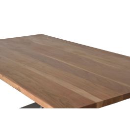 GINER Y COLOMER Mesa de Comedor Acacia Natural con Patas de Metal Negro 180x100 cm