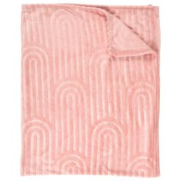 Home Deco Factory Manta Plaid Deco Arco 120x150 cm Relieve Lounge Rosa/Blanco/Beige/Negro