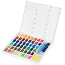 Faber Castell Acuarelas en Pastillas Creative Studio, Estuche de 48 Colores Surtidos