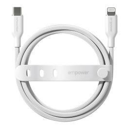 PanzerGlass empower Racing Cable de carga 60W USB-C a Lightning, USB 2.0, 1.2m, Color Blanco Plateado