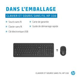 HP Combinación Teclado y Ratón Inalámbricos HP 330, Layout Internacional US, Cómodos y Precisos para Viajar