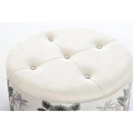 DKD Home Decor Reposapies Tropical Beige Verde Poliéster MDF 80x80x43 cm - Set de 2 Otomanas Puff para Decoración Hogar DKD Home Decor Reposapies Tropical Beige Verde Poliéster MDF 80x80x43 cm - Set de 2 Otomanas Puff para Decoración Hogar