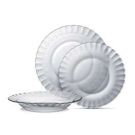 Duralex Vajilla Paris Transparente 18 Piezas (Llana 26 cm, Hondos 23 cm, Postre 20.5 cm) (2 Unidades)