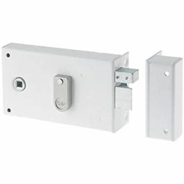 Yale YAH37D Cerradura horizontal de superficie con rodillo, versión derecha, blanco, incluye 2 llaves