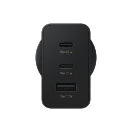 Samsung EP-T6530NBEGEU Cargador de Pared 65W Triple Puerto para Carga Rápida con 2x USB-C y 1x USB-A Negro