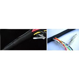 Vivolink Manguera Flexible para Cables Ø25mm Negra 25m - Funda Trenzada Autoenrollable Ignífuga para Gestión de Cables