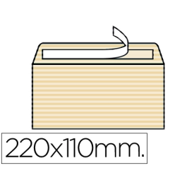 Liderpapel Sobre nº 5 Verjurado Ahuesado 120 gr Tira Silicona 110x220mm Caja 250 unidades