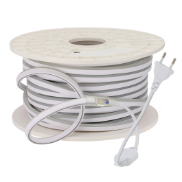 Tira LED Flexible 10W/M 220VAC 120LEDs/M SMD2835 IP65 4000K 50 Metros