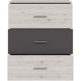 Cómoda ADRIA 3 cajones Roble fresno / Gris liso 75,2 x 41,3 x 89,7 cm Cómoda ADRIA 3 cajones Roble fresno / Gris liso 75,2 x 41,3 x 89,7 cm
