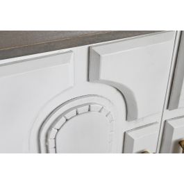 DKD Home Decor Buffet Blanco Dorado 152 x 84 x 43 cm Mango Metal 4 Puertas Hecho a Mano