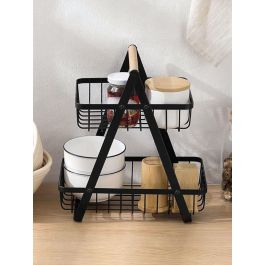 Inde Cesta de Ordenación de Metal de 2 Niveles Confort 27x17x29 cm (8 Unidades)