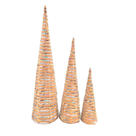 DKD Home Decor Cono Navidad Alpina Decoración Navideña LED, Ratán y PE, Natural Multicolor, 20x20x80 cm, Set 3 Conos (2 Packs) Precio: 90.49999948. SKU: B15SLP7FDX