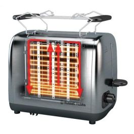 Russell Hobbs 24080-56 Tostador de Acero Inoxidable con Ranuras Anchas, Regulador de Tueste y Función para Pan Congelado