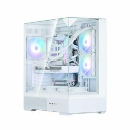 Zalman P40 Prism White Midi Tower PC, Caja de ordenador Blanco, Panel de vidrio templado, Iluminación RGB