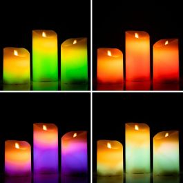 Velas LED Multicolor Efecto Llama con Mando Lendles InnovaGoods 3 Unidades Velas LED Multicolor Efecto Llama con Mando Lendles InnovaGoods 3 Unidades