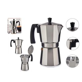 Cafetera Aluminio 9 Tazas Con Asa Kinvara 19X21CM (12 Unidades) Cafetera Aluminio 9 Tazas Con Asa Kinvara 19X21CM (12 Unidades)